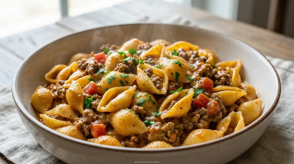 Creamy Beef and Shells