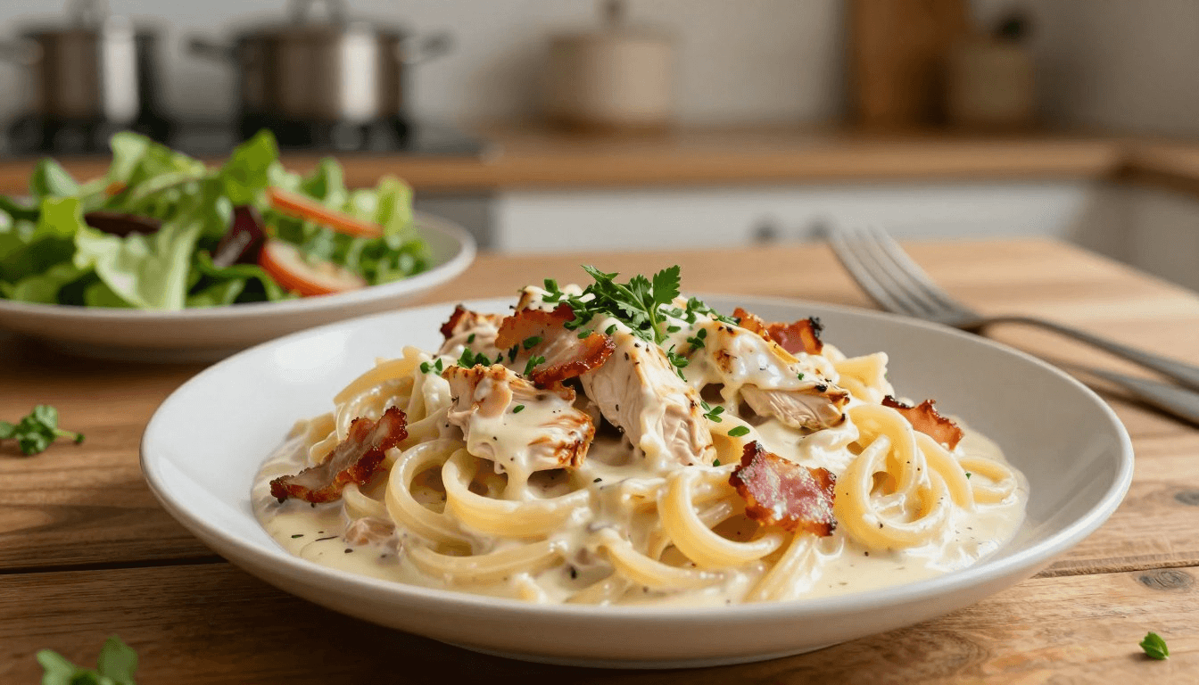 Cream Cheese Bacon Chicken Pasta